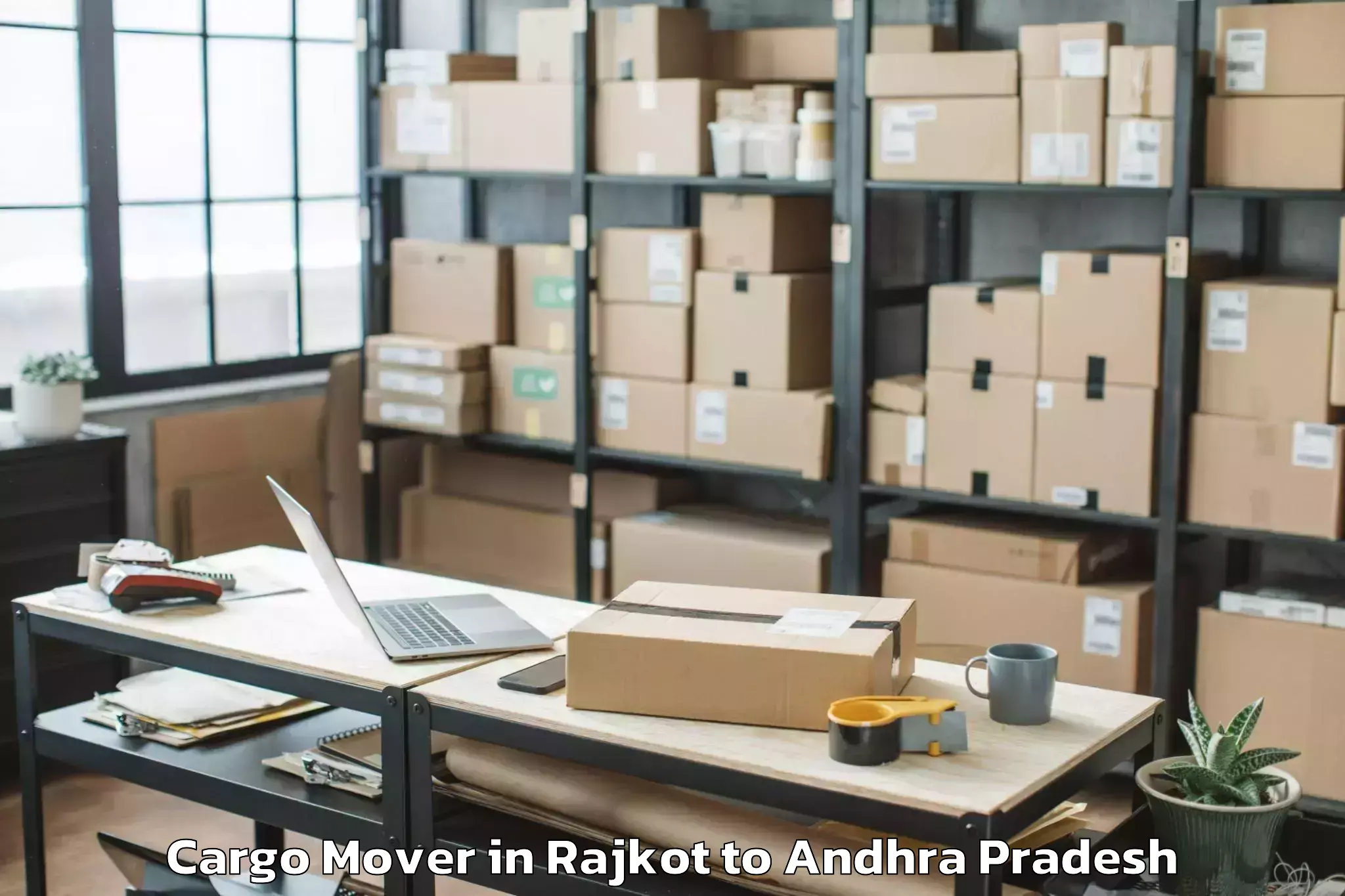 Book Rajkot to Mamidikududru Cargo Mover